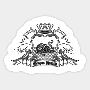 Octopus Royalty (B/W) Sticker